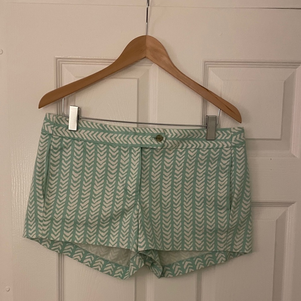 J.Crew Aqua Arrow print 3”inseam Shorts — Size 10